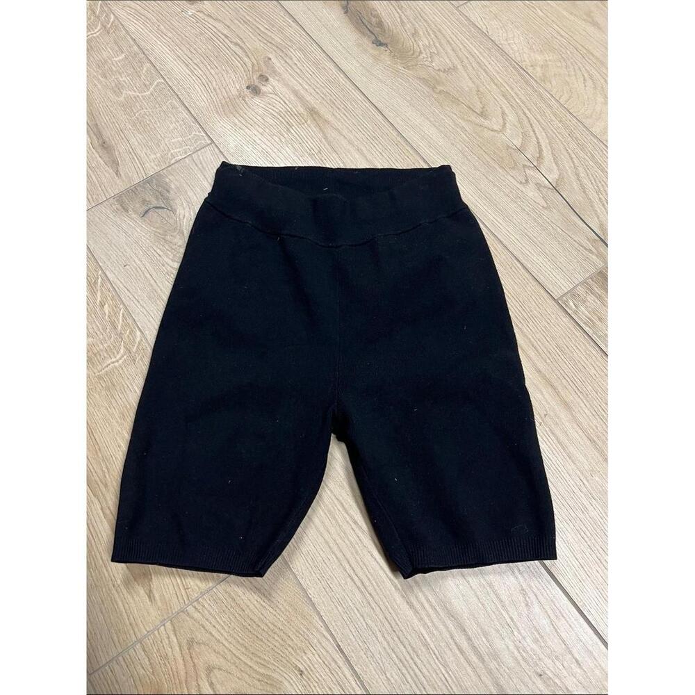 Aritzia Wilfred Black Knit Bike Shorts
